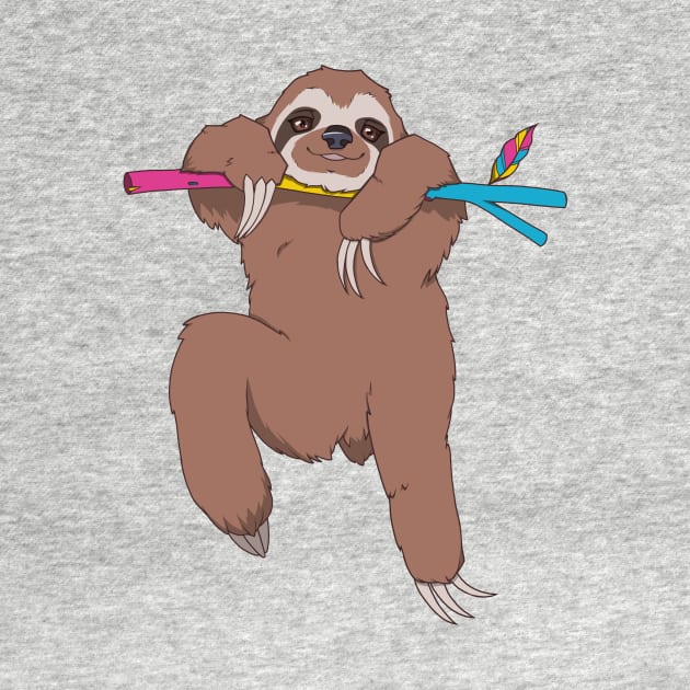 Pansexual Pride Sloth by saltuurn